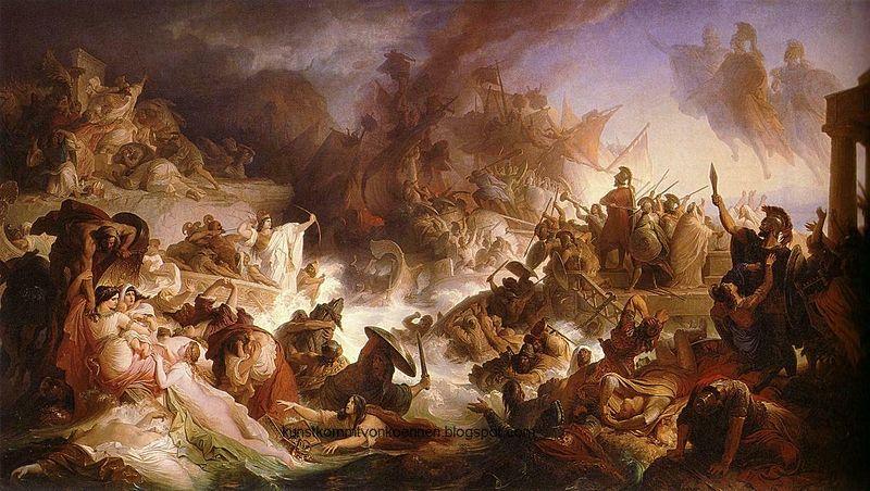 Wilhelm von Kaulbach Battle of Salamis Sweden oil painting art